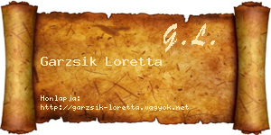 Garzsik Loretta névjegykártya